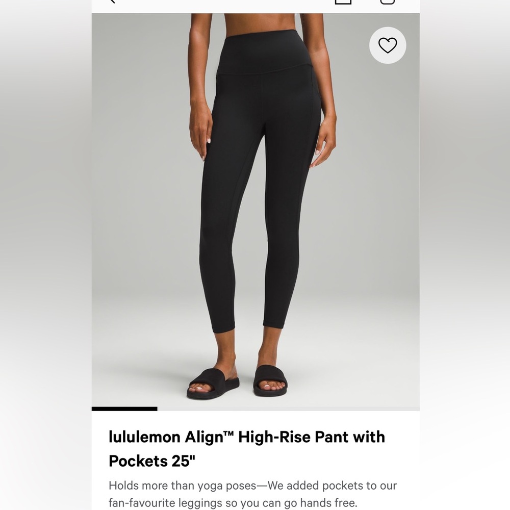 Align high rise lululemon with pockets NWOT